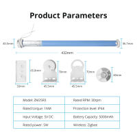 Motor De Rollos Cortinas Eléctricas Zigbee Zemismart Recargable Para Tubo De 38mm Control Por Voz Alexa Google Home - details 9