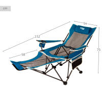 Aktive - Silla tumbona plegable camping con 2 posiciones, 152x54x75 cm, fabricada de acero, textileno y rejilla, con cojín, bolsillo lateral, posavasos y topes antivuelco, máx. 110 kg, incluye funda, sillas plegables - details 4