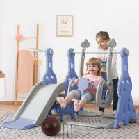 Tobogán para niños, tobogán columpio Infantil 4 en 1 with canasta de Baile, Escalera para trepar, tobogán columpio para Jardín interior y exterior - details 0