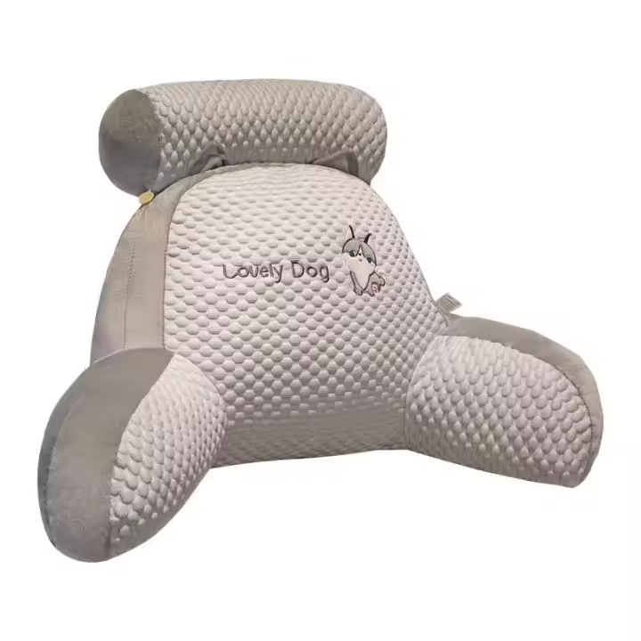 Almohada de lectura para niños o adultos, almohada de espalda grande para sentarse en la cama, rollo de cuello desmontable con brazos, almohada grande para descansar en la cama, ver la - 1