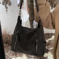 Bolso De Hombro Retro Para Mujer Con Correas De Cuero Frosted Gran Capacidad Bolsa Cruzada Para Comunicación Estilo Invierno - details 4
