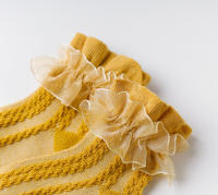 Calcetines De Encaje Para Bebés Y Niñas Sólidos Con Volantes Y Flores Calcetines De Baile De Princesa De Algodón Y Poliéster Para Niñas De 7 a 12 Años - details 18