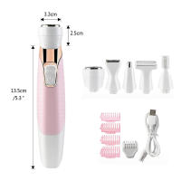 Epilador Eléctrico Recargable 5 En 1 Para Mujer Trimmer De Pelo Facial Y Corporal Aparato De Peluquería Para Cejas Nariz Piernas Axilas Y Bikini - details 7