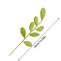 Decoración De Mesa Hecha a Mano Con Flores De Ganchillo Y Hojas De Eucalipto Tejidas Arreglo Artificial De Plantas Para El Hogar - details 0