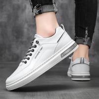 Zapatos Casuales Para Hombre Blancos Transpirables Moda Tenis Para Conducir Y Caminar Skate Flats Cierre SLIP-ON Material Superior De Cuero Artificial - details 7