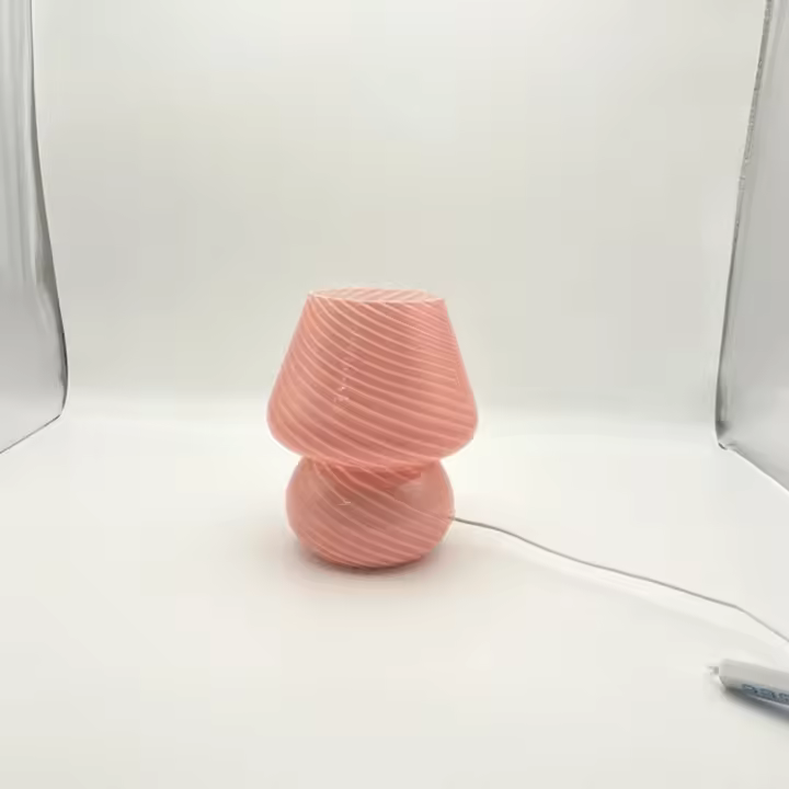 Lámpara De Mesa Para Niña Lámpara De Noche LED En Forma De Setas Decoración De Habitación Lámpara De Escritorio De Vidrio Iluminación Moderna Para Dormitorio Y Sala De Estar - 1