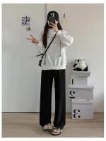 Nuevos Pantalones Rectos De Cintura Alta Para Mujer Verano 2025 Con Volante De Leche Estilo Nube Pantalones Anchos Casual - details 6