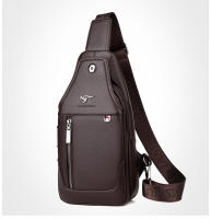 Bolso De Hombro Para Hombre De Cuero Lujo Estilo Vintage Bolsa De Pecho Negocios Casual Bolsa De Hombro Con Cierre De Cremallera - details 7