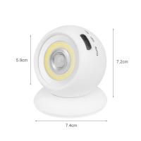 Lámpara De Pared Con Sensor De Movimiento PIR Luz Nocturna LED COB Rotativa 360° Con Imán USB/Batería Para Dormitorio Baño Cocina - details 1