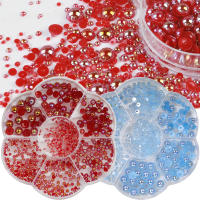 Accesorios De Uñas DIY Con Perlas AB De Resina Coloridas Y Tamaños Variados Paquete De 7 Grillas De Medio Círculo Lujo - details 9