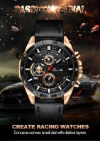Reloj De Pulsera De Cuero Negro 46mm Estilo Militar Grande Movimiento De Cuarzo Con Calendario Decorativo Resistentes Al Choque Y Agua Para Hombre - details 16
