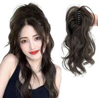 Pelucas Sintéticas Con Cabello Rizado Fuerte Para Niñas Peluca De Media Cola Princesa Lindo Clip En Cabello Alta Caudal De Cabello - details 4
