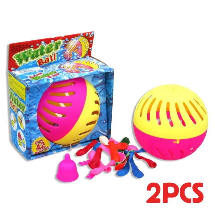 LILI HOME Pack de 2 Bolas De Agua Ø11 cm + 42 Globos Y más juegos para elegir. Juego Divertido y Refrescante Este divertido set incluye una bola compuesta de 2 piezas que se abren para introducir en su interior globos llenos de agua, ofreciendo una - 1