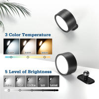 Lámpara De Pared LED Con 3 Niveles De Brillo Y 3 Modos De Color Luz De Pared Batería Operada 360° Giratoria Control Táctil - details 5