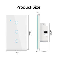 Interruptor Táctil Inteligente WiFi Tuya 1Pared 2Maneras Panel De Vidrio Para Alexa Google Home Smart Life Interruptores De Pared Para Escaleras - details 12