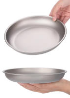 Tiartisan Plato De Titanio Ultraligero Portátil Para Camping Al Aire Libre 220mm Extra Grande Para Ensalada Y Comida Postre Sin Plegar - details 5