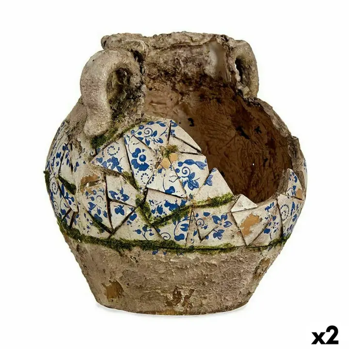 Ibergarden Figura Decorativa para Jardín Jarrón Poliresina 28,5 X 28 X 28,5 Cm (2 Unidades) - 1