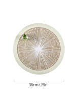 Mantelera Redonda De Lino Y Algodón Vintage Con Borlas De Jute Antideslizante Para Mesa Accesorios De Vaso Eco-amigable - details 1