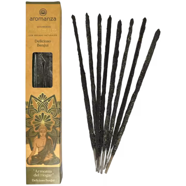 Sahumerios Magistrales Delicioso Benjuí Inciensos Aromanza Argentina 8 barritas gruesas con Resinas Naturales - Armonia Hogar - 1
