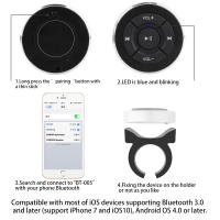 Botón De Volumen Bluetooth Para Motos Y Coches Control Remoto Inalámbrico Para Teléfonos IOS Y Android Tablet Y Bicicleta - details 1