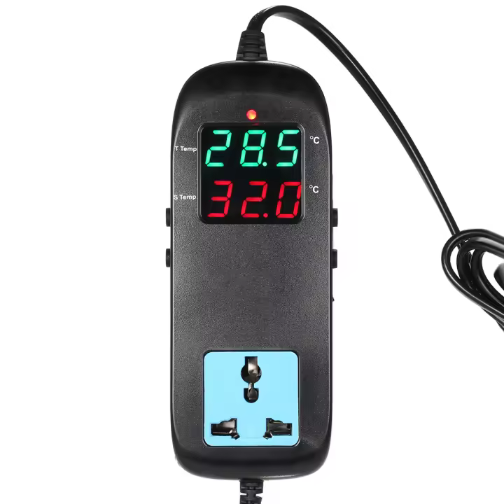 Controlador De Temperatura Electrónico LED Con Termocoplante Y Enchufe AC 90V～250V Para Cría De Animales Y Plantas - 1