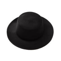 Clásico Sombrero De Paja Sólida Para Hombres Y Mujeres Mezcla De Lana Artificial Sombrero De Paseo Ancho Estilo Jazz Derby Plano Para Iglesia Casual Unisex - details 7