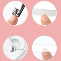 Juego De Cuchillas Para Uñas En Cuero Portátil Para Viaje Con Herramientas De Manicura Cortador De Uñas Y Oídos Tamaño 4Pcs Material Acero Inoxidable Colores Rosa Negro Verde - details 2