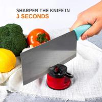 Afilador Portátil Para Cuchillos De Cocina Adecuado Para La Mayoría De Los Tipos De Hojas Profesionales De Afilar Cuchillos Herramienta De Afilado De Cuchillos (Rojo, Azul) - details 1