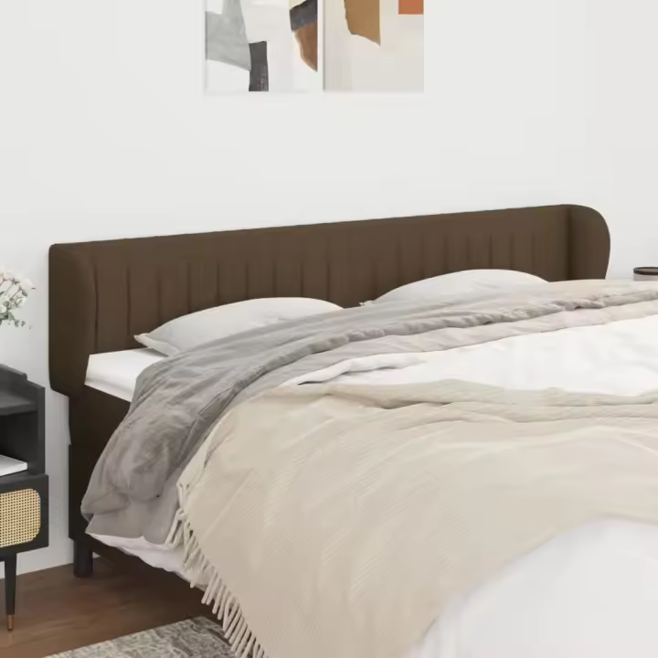 vidaXL Cabecero de tela gris oscuro 203x23x78/88 cm - 1