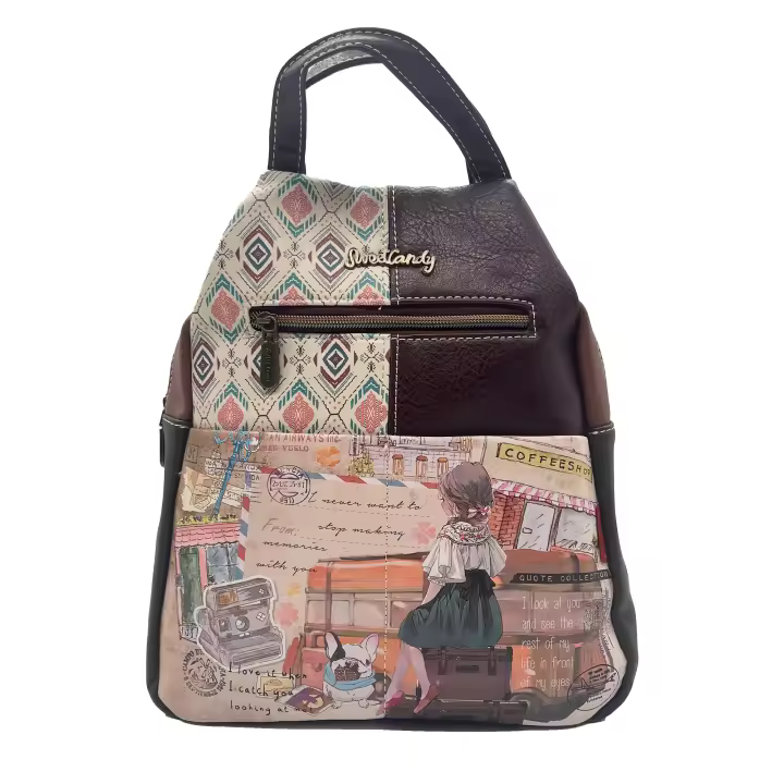 Mochila Sweet Candy Colección Rainbow Dream, Tamaño 27 x 32 x 12 cm - Ideal para el día a día, viajes y escapadas de fin de semana - Práctica y segura - 1