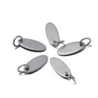10Pcs Encantos De Acero Inoxidable Con Anillo De Salto Tag De Perro Corazón Redondo Ovalos Blancos Para Fabricación De Joyas DIY - details 9
