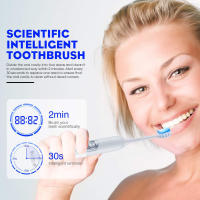 Cepillo De Dientes Eléctrico Sonic Recargable USB Impermeable Portátil Para Viajes Con 8 Cabezas De Repuesto Para Adultos Modos De Limpieza Profunda Placa Eliminación Blanqueamiento Masaje Tiempo De Cepillado - details 8