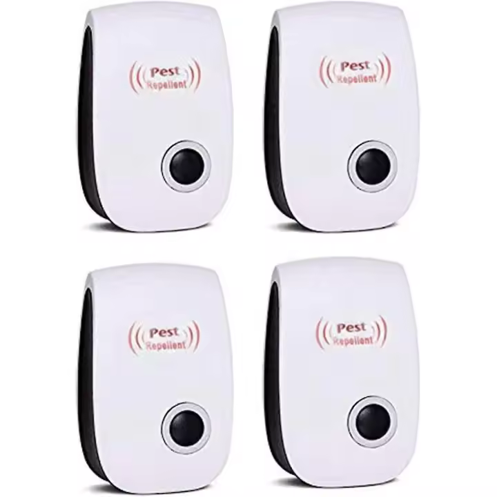 4 repelente ultrasónico para ratones y ratas, repelente ultrasónico para roedores e insectos, repelente electrónico de plagas enchufable. - 1