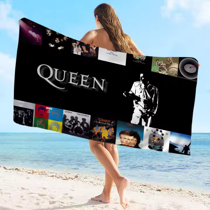 Toalla De Playa Freddie Mercury Queen Absorbente Y Secado Rápido Microfibra Suave Para Yoga Natación Senderismo Tamaño 30x60 Cm - 1