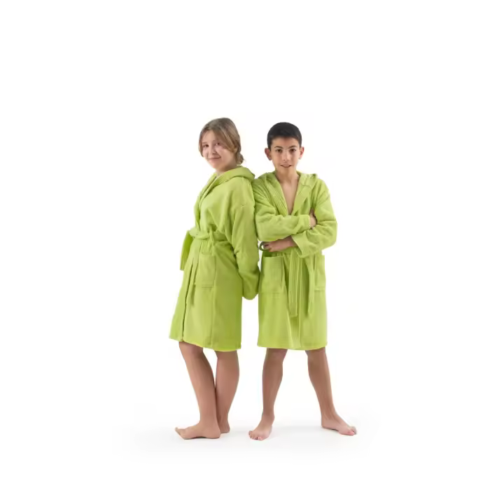 Rizo Basic - Albornoz Liso Capucha Infantil Juvenil - Algodón 100% - Suave y Absorbente - Ligero y Transpirable - Piel Sensible - Accesorios de Baño - 420 Gramos - 1