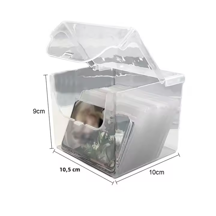 Caja De Almacenamiento Transparente Para Tarjetas De Idol Coreano Organizador De Escritorio Ecológico De Plástico PP Moderno Para Sundries - 1