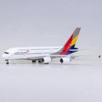 Modelo De Avión Asiana Airbus A380 47CM Escala 1/160 Con Luces LED Y Ruedas Juguete De Avión Metal Para Coleccionistas - details 5