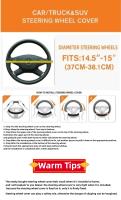 Cubierta De Volante Universal De 38cm En Cuero PU Antideslizante Protector De Fibra Transpirable Para Coche - details 6