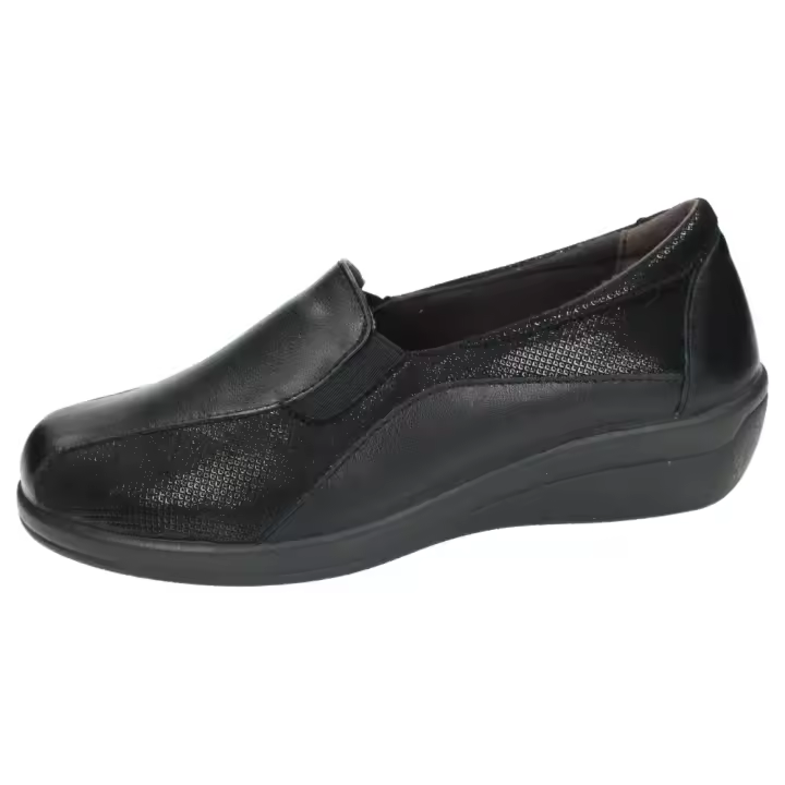 Zapatos Mocasín marca DOCTOR CUTILLAS para señora en color negro. MOCASÍN DE PIEL - 1