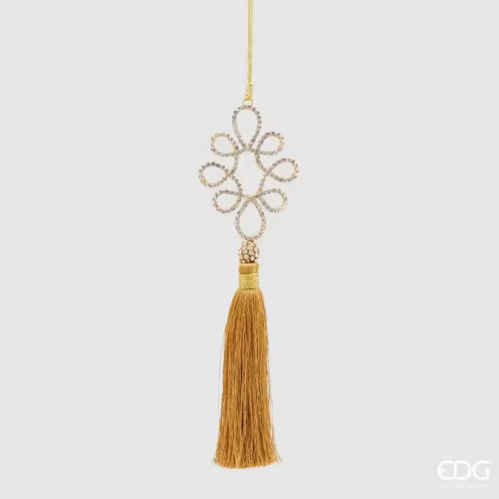 EDG Enzo De Gasperi Decoración de Navidad Asole Diamantes con Nappa H 21 Cm Ámbar 1 Pz - 1