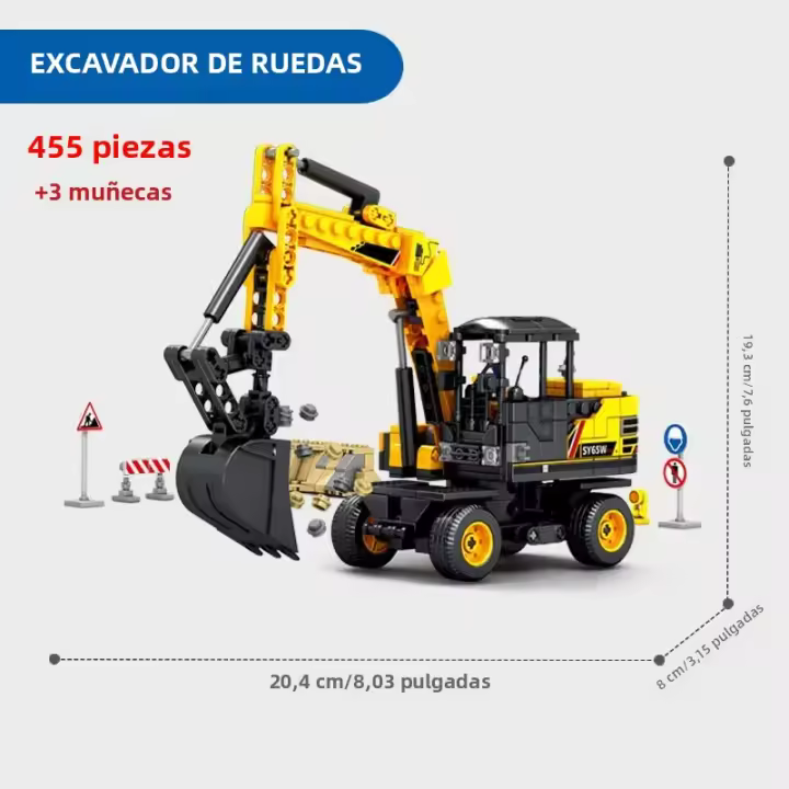SEMBO Kit De Bloques De Construcción Para Niños Camión Excavadora De Vehículos De Ingeniería De La Ciudad Juguete De Artesanía Para Niños Mayores De 6 Años - 1