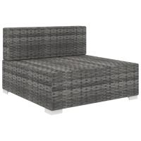 vidaXL Asiento seccional central y cojines 1 ud ratán sintético Marrón, Negro y blanco, Gris Conjunto Terraza Muebles Jardín Exterior Juego de Muebles de jardín Mueble Jardín Exterior Muebles de Salon Exterior - details 1