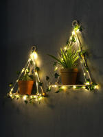 Estante Flotante De Madera Con Decoración De Hoja LED Para Decoración Del Habitáculo Estilo Bohemio Estante De Pared Para Sala De Estar - details 30