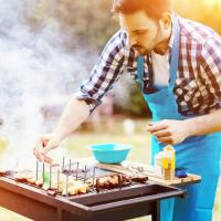 Estante de costillas a la parrilla, estante de barbacoa asada, cesta de barbacoa de acero inoxidable con cepillo de silicona para cocina restaurante hogar camping Cocina - details 0