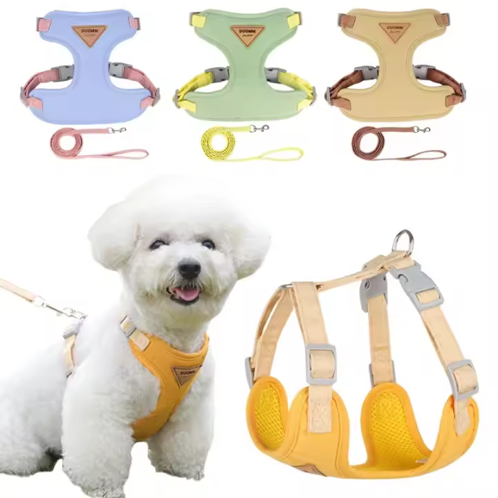 Juego De Arnes Y Correa Para Perro Y Gato Pequeño O Mediano Almohadilla Respirable Para Mascota Estilo Chihuahua Poodle Bulldog Francés Accesorios Para Mascotas - 1