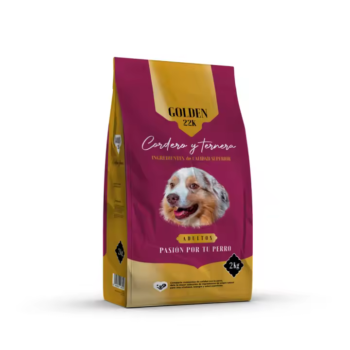 Pienso Golden 22k Cordero y Ternera para Perros Adultos - Equilibrio Energético y Alta Calidad de Carne - 1