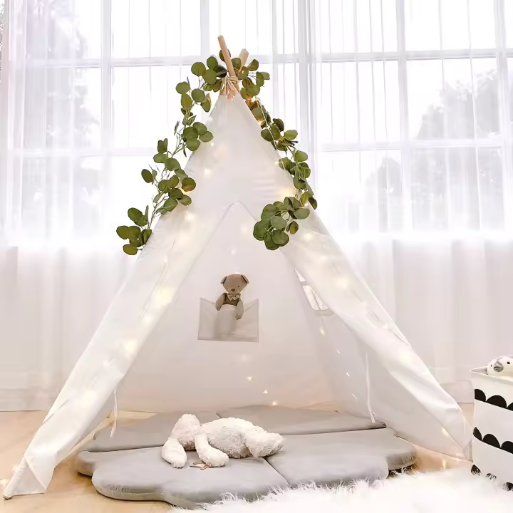 Carpa Portátil Para Niños Teepee Tenti Infantil Casa Para Niña Y Niño Decoración Alfombra Regalo De Navidad Accesorio Fotografía - 1