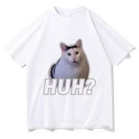 Camiseta De Gato Divertido Para Hombres Y Mujeres Estilo Harajuku Aéstetico Vintage Prenda Casual De Algodón Transpirable Para Todas Las Estaciones - details 2