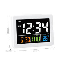 BIT Reloj despertador electrónico de escritorio con pantalla LCD grande a Color, pantalla de fecha y temperatura - details 4