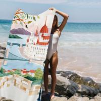 Toalla De Playa Microfibra Santorini Positano Amsterdam Absorbente Secado Rápido Suave Para Yoga Natación Resort Montañismo Tamaño 76x182 Cm - details 3